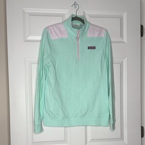 Vineyard Vines Mint Pink Seersucker Shep Shirt Women’s M
